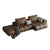 Abnner Genuine Leather Modular L-shaped Sofa Chaise Lounge /Brown