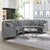Arne Velvet 6-Seater Sofa Set Grey Sofa