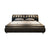 Edith Modern Design Calf Leather Bed Frame Queen Size