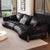 Emrick Curved Vintage Leather Sofa First Layer Cowhide 3- Seater Couch