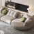 Eric Curved Suede Fabric Sectional Sofa