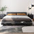 Jerome Calf Leather Low Headboard Bed Frame King Size