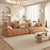Julia Brown/White Eco-friendly Suede Fabric Soft Sofa Ottoman