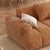Julia Brown/White Eco-friendly Suede Fabric Soft Sofa Ottoman