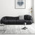 Keith Black Calf Leather 3- Seater Sofa Special-Shaped Couch