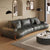 Patty Black Calf Leather 3- Seater Sofa Puff Curved Couch