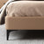 Randy Grid Shaped Headboard Calf Leather Bed Frame King Size