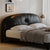Selina Calf Leather Modern Upholstered Headboard Bed Frame King Size