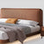 Warren Stripe Headboard Calf Leather Floating Bed Frame Queen Size