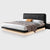 Warren Stripe Headboard Calf Leather Floating Bed Frame King Size