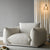 Winnie White Boucle Sofa 1 Seater Pillow Back Sofa in Stock