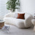 Adam suede fabric Round Shaped Designer Sofa 3-Seater Gray/Green/White/Living room sofa
