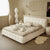 Addie White Boucle Minimalist Modern Bed Frame Queen Size