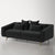 Cooke Sofa 3-Seater Black Sofa With Pillows