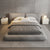 Cullen Brown Suede Fabric Contemporary Minimalist Wide Head Board Bed Frame King Size