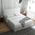 Evan Minimalist Linen Fabric White Bed Frame Queen Size
