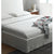 Evan Minimalist Linen Fabric White Bed Frame Queen Size
