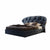 Haden Blue linen fabric Wide Headboard Luxury Modern Bed Frame King Size