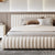 Isley Fabric Stripe Pattern Bed Frame King Size in Beige/Gray