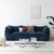 Nya Blue Flannelette Arm Sofa 2-Seater Shaped Loveseat