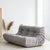 Togo Velvet Sofa 3 Seater Couch Gray