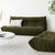 Togo Velvet Sofa 3 Seater Couch Green