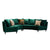 Tribeca Velvet Green 6-Seater Sofa Round Shaped Upholstery Sofa/Living room sofa