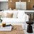 White Linen Arm Slipcovered Sofa 3-Seater Sofa with Pillows